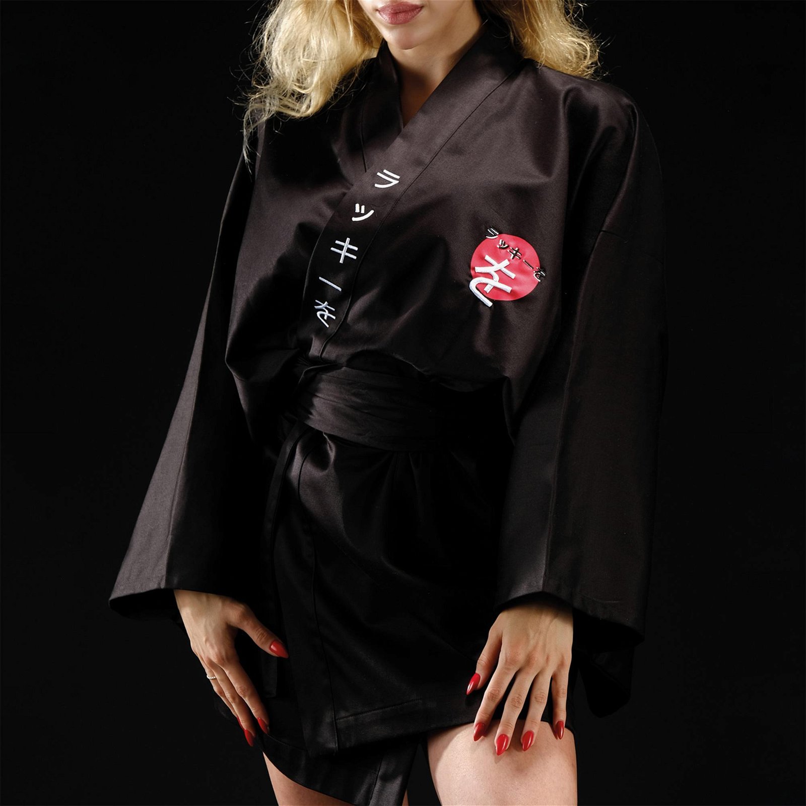 WOOFOUR WOO-RING1 Unisex Siyah Kimono