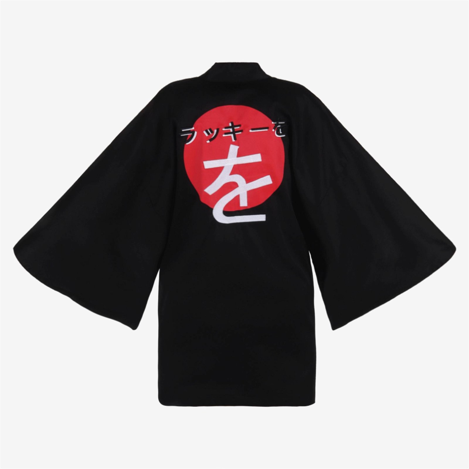 WOOFOUR WOO-RING1 Unisex Siyah Kimono