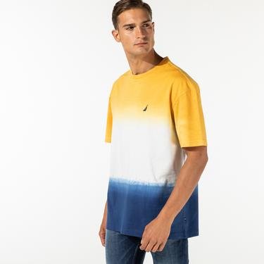  Nautica Erkek Sarı Blok Desenli T-Shirt