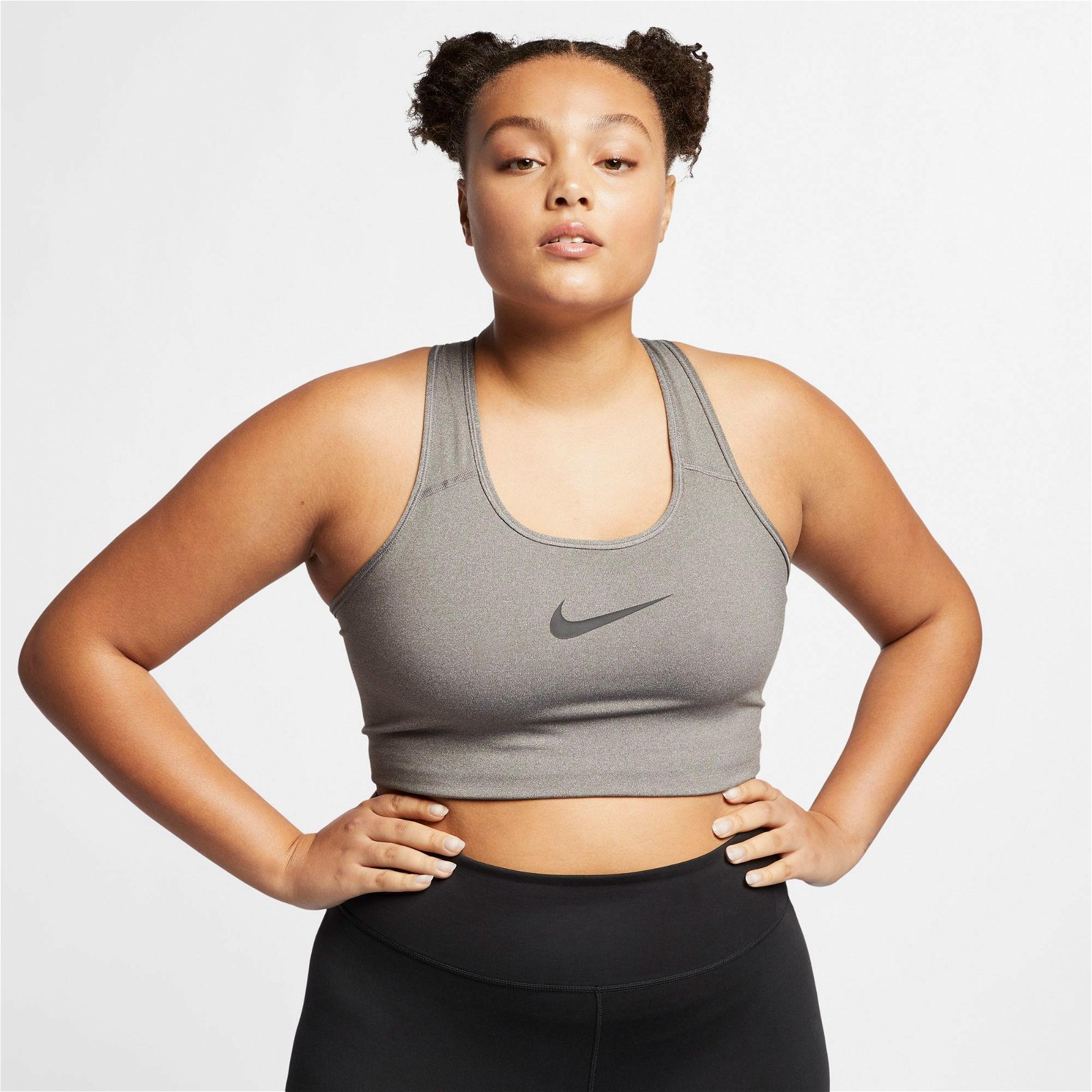 Nike Dri-FIT Swsh Büyük Beden No Proded Kadın Siyah Bra