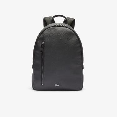  Lacoste Soft Mate Erkek Deri Siyah Sırt Çantası