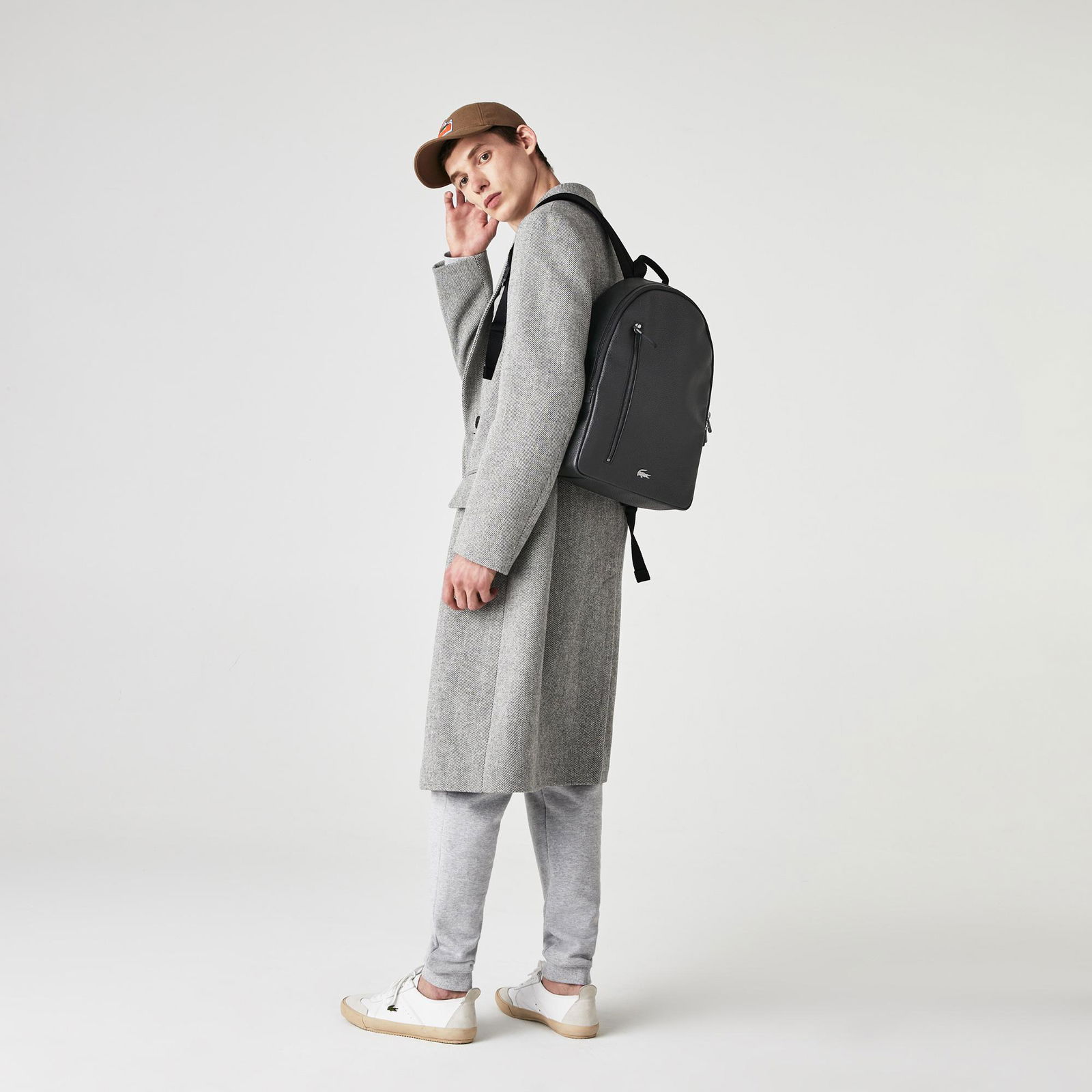Lacoste Soft Mate Erkek Deri Siyah Sırt Çantası