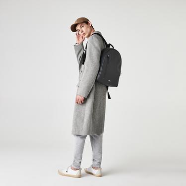  Lacoste Soft Mate Erkek Deri Siyah Sırt Çantası