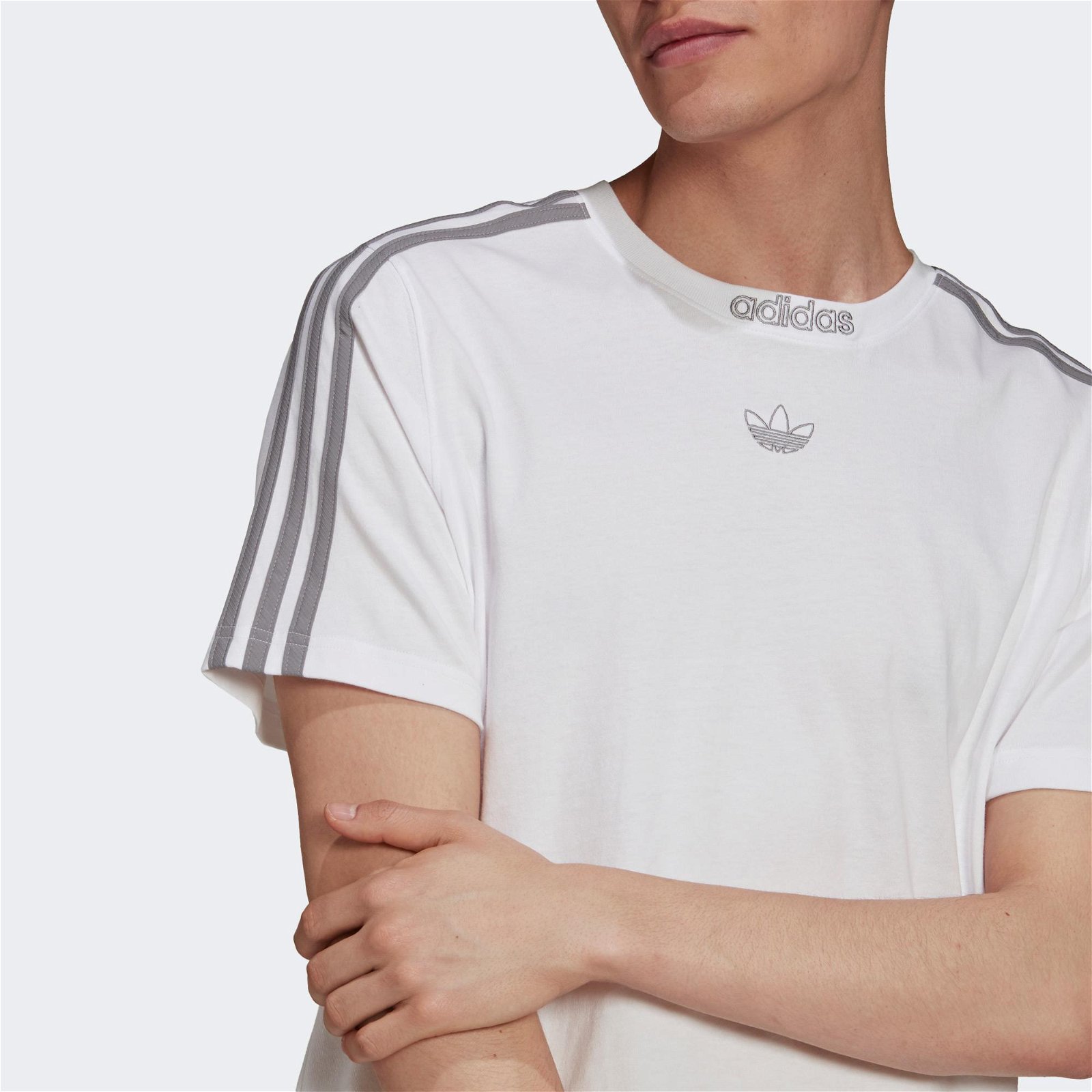 adidas Sprt 3-Stripes Erkek Beyaz T-Shirt