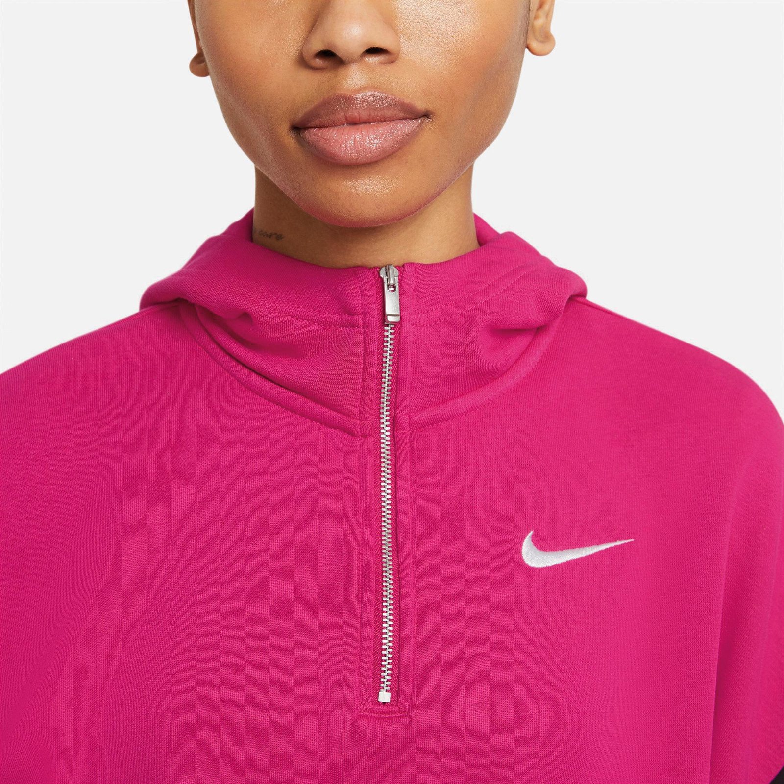Nike Sportswear Essential Icon Clash Hoodie Qz Mix Kadın Kırmızı Sweatshirt