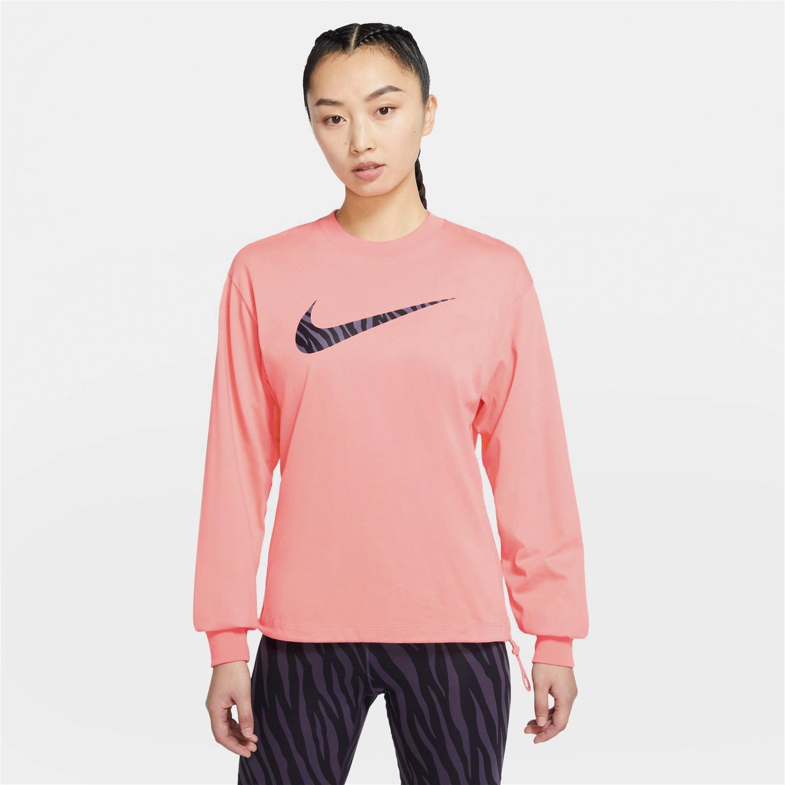 Nike Sportswear Essential Icon Clash Ls Top Hbr Kadın Turuncu T-Shirt