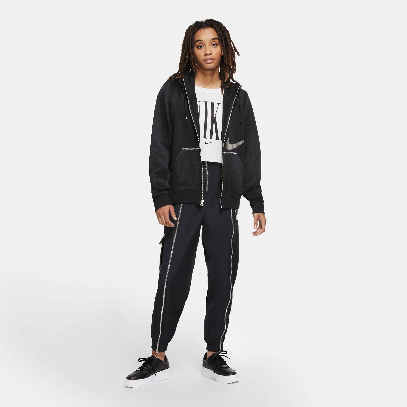 Nike Sportswear Essential Icon Clash Fz Fleece Kadın Siyah Sweatshirt