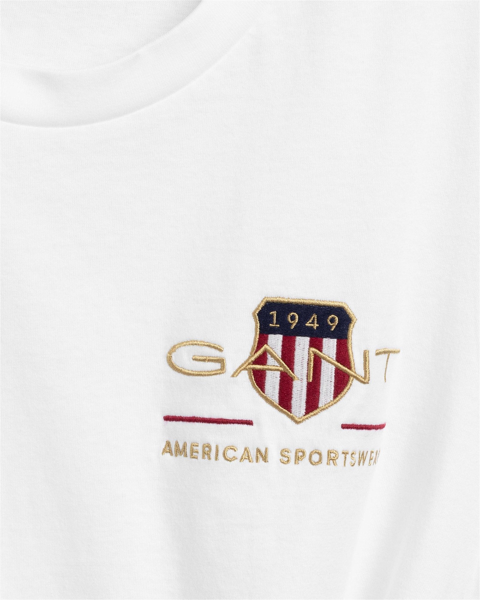 GANT Kadın Beyaz Regular Fit Bisiklet Yaka Logolu T-shirt