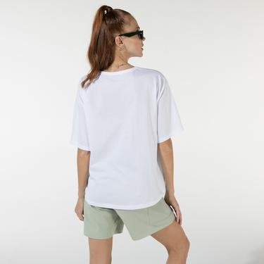  rue Kadın Beyaz Cep Detaylı Baskılı T-Shirt