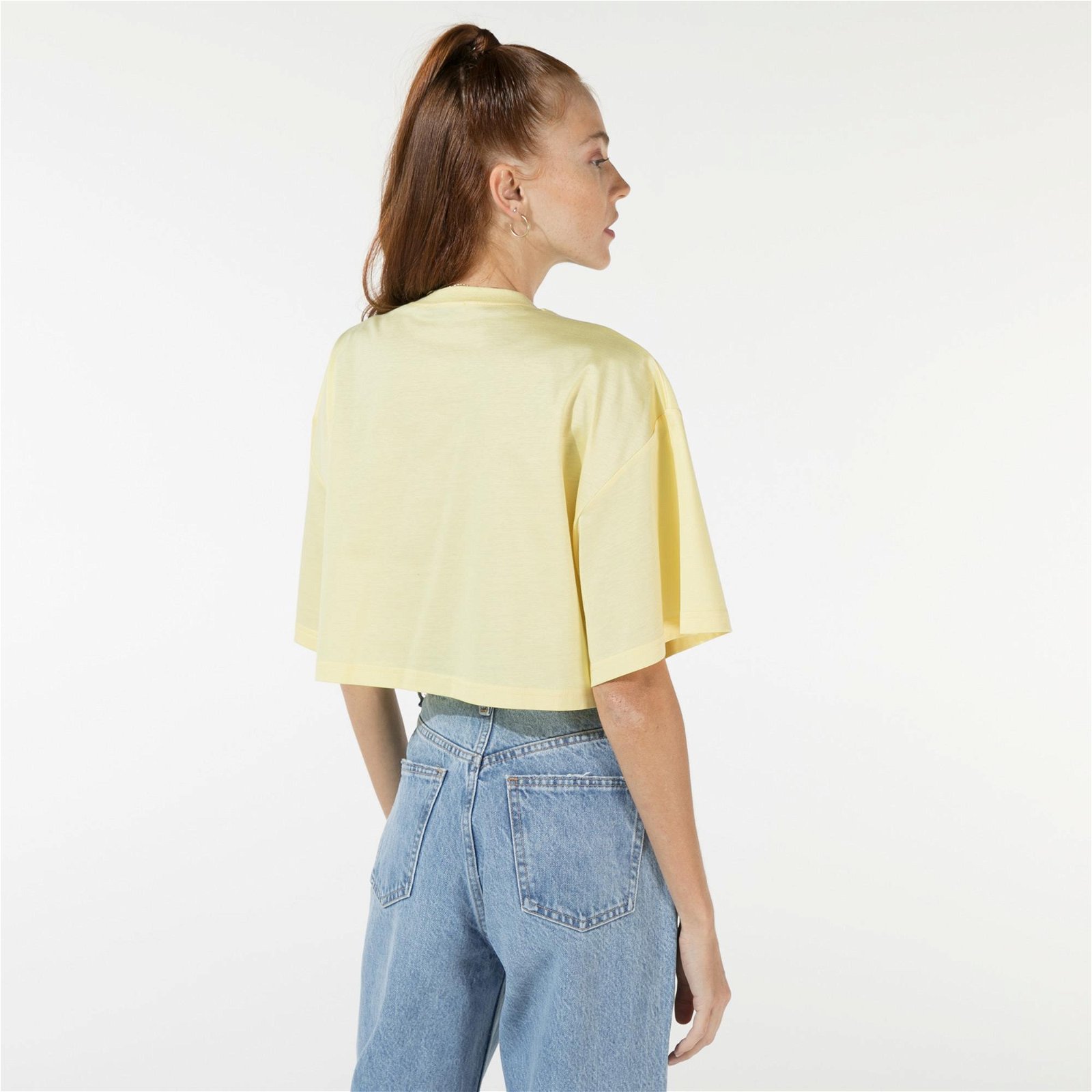 rue Kadın Sarı Basic Crop T-Shirt
