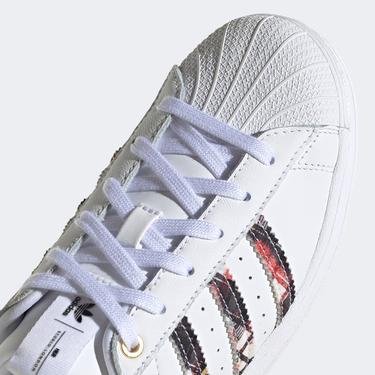  adidas Superstar Ekose Desenli Kadın Beyaz Spor Ayakkabı