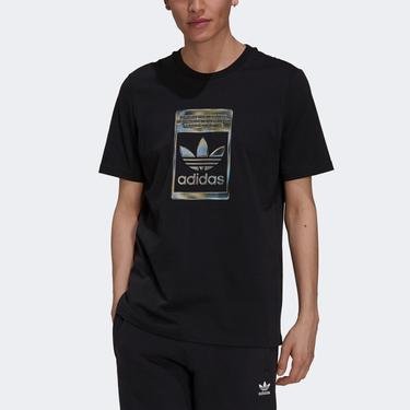  adidas Camo Infill Erkek Siyah Logolu T-Shirt