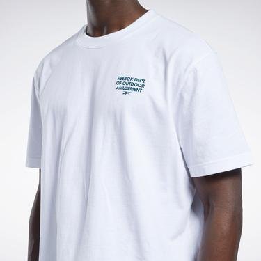  Reebok CL Camping Graphic Unisex Beyaz T-Shirt