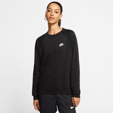  Nike Sportswear Essential Crew Kadın Siyah Uzun Sweatshirt
