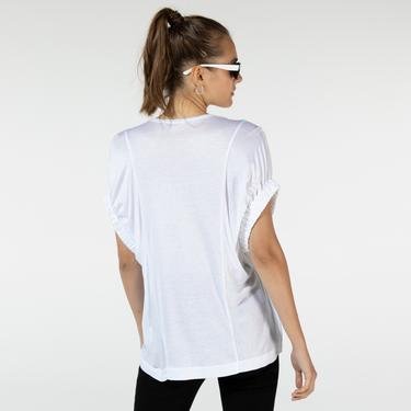  rue Kadın Beyaz Büzgülü T-Shirt