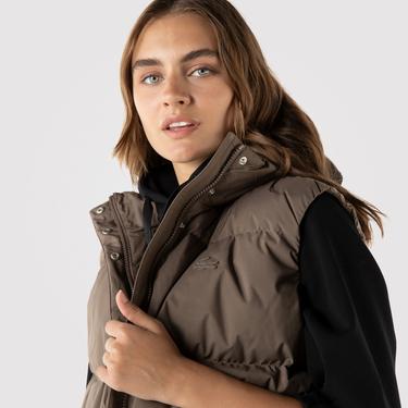  Lacoste Kadın Kahverengi Şişme Yelek