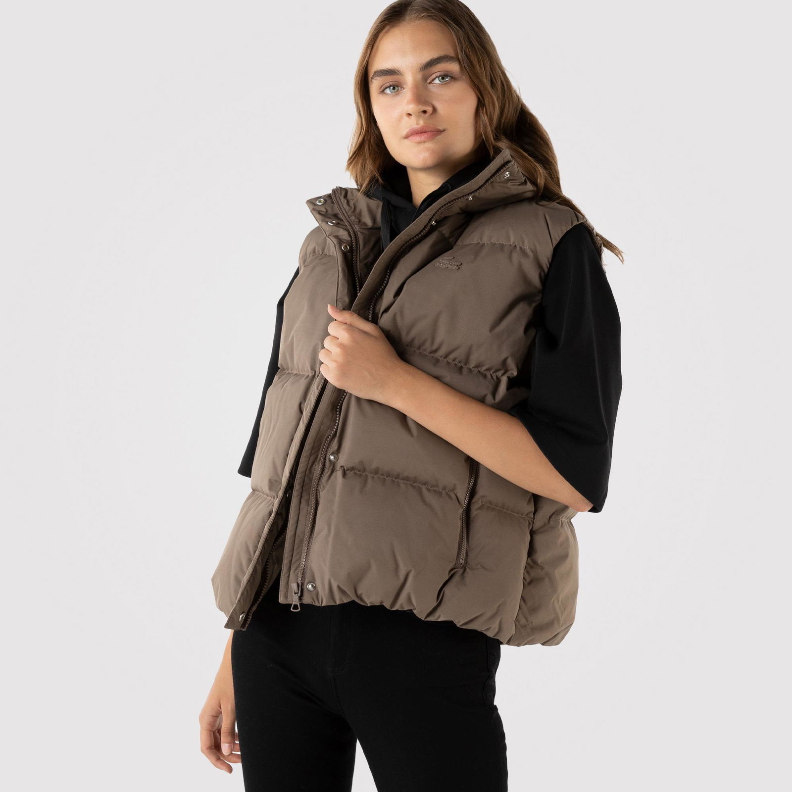 Lacoste Kadın Kahverengi Şişme Yelek