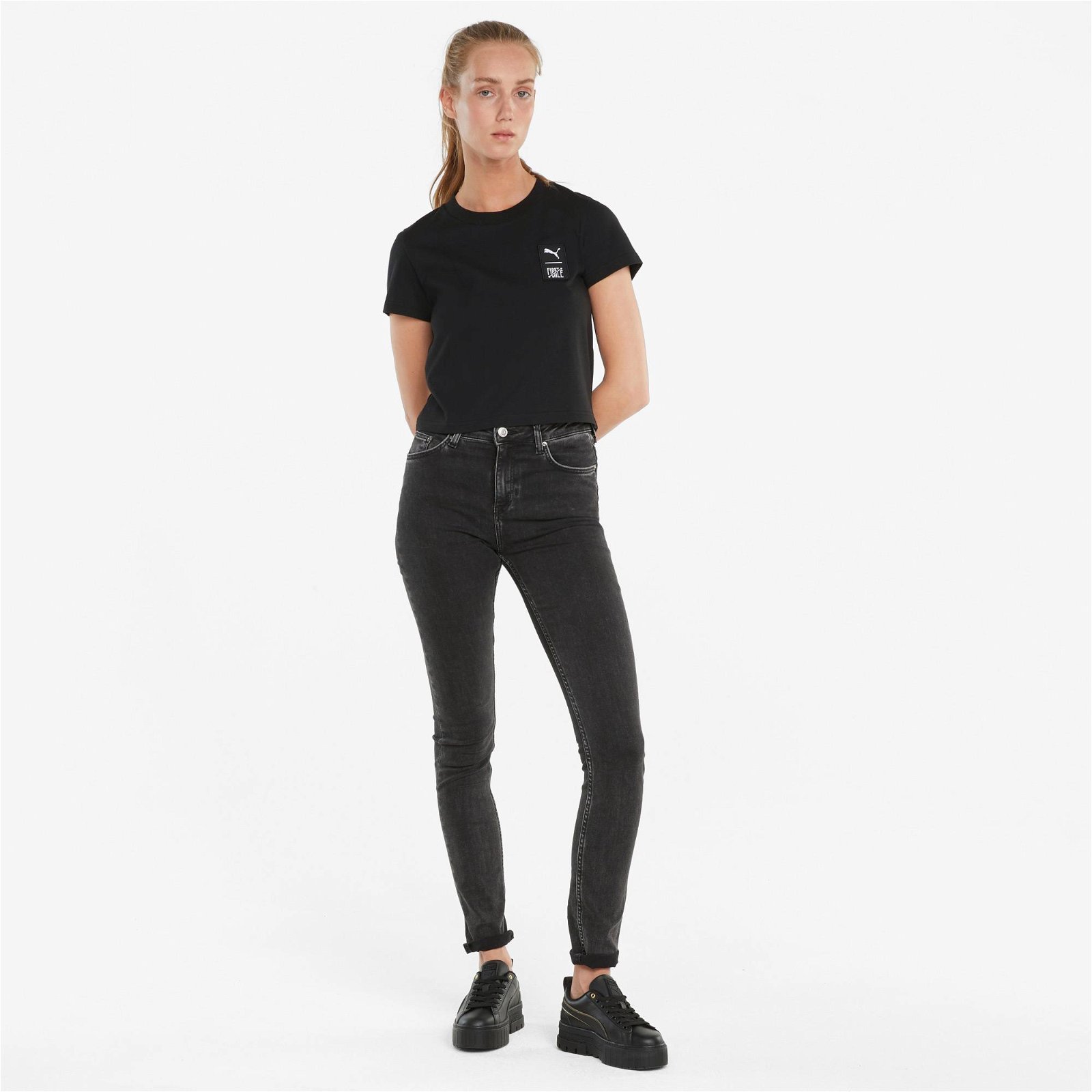 Puma First Mile Kadın Siyah T-Shirt