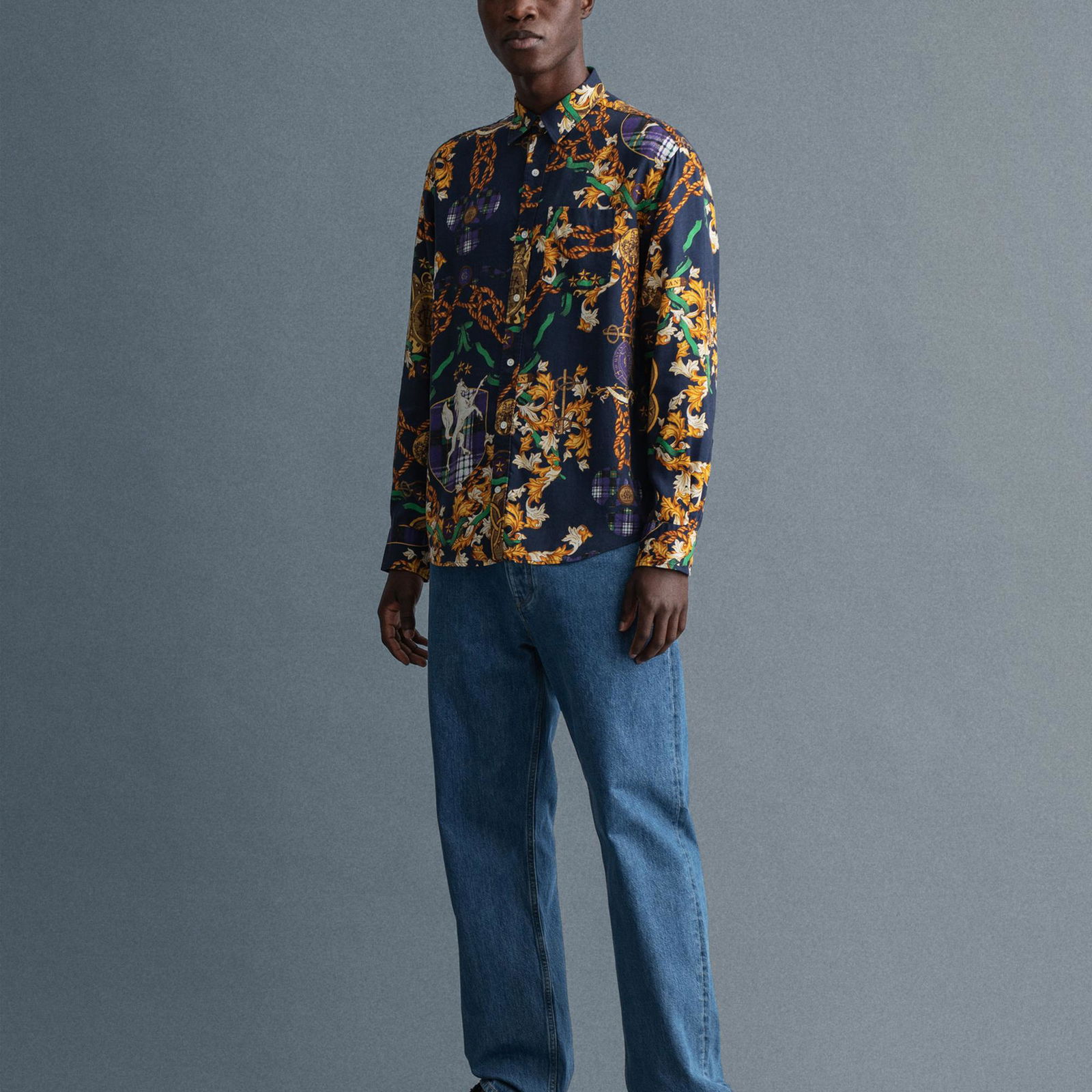 Gant Erkek Mavi Relaxed Fit Jean Pantolon