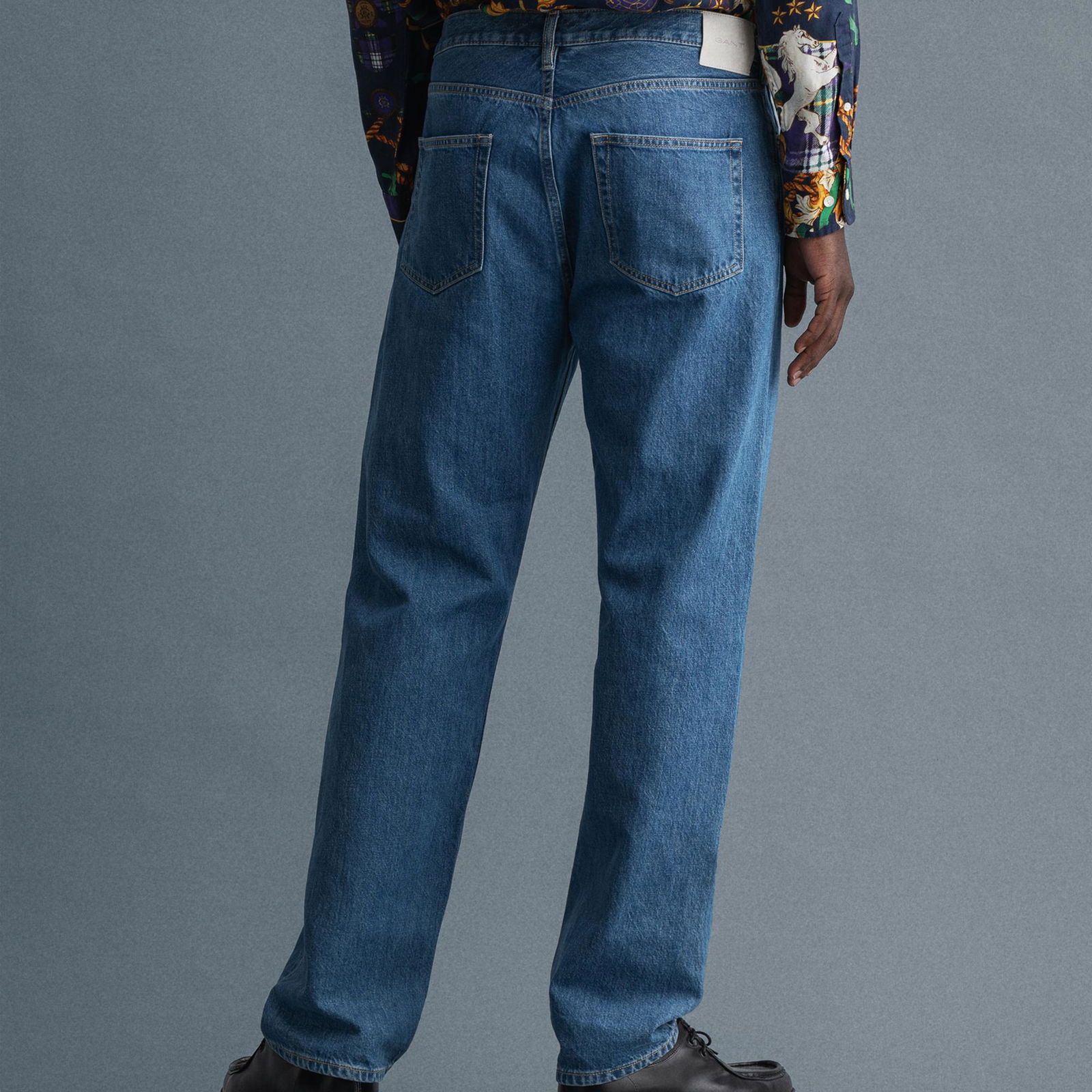 Gant Erkek Mavi Relaxed Fit Jean Pantolon