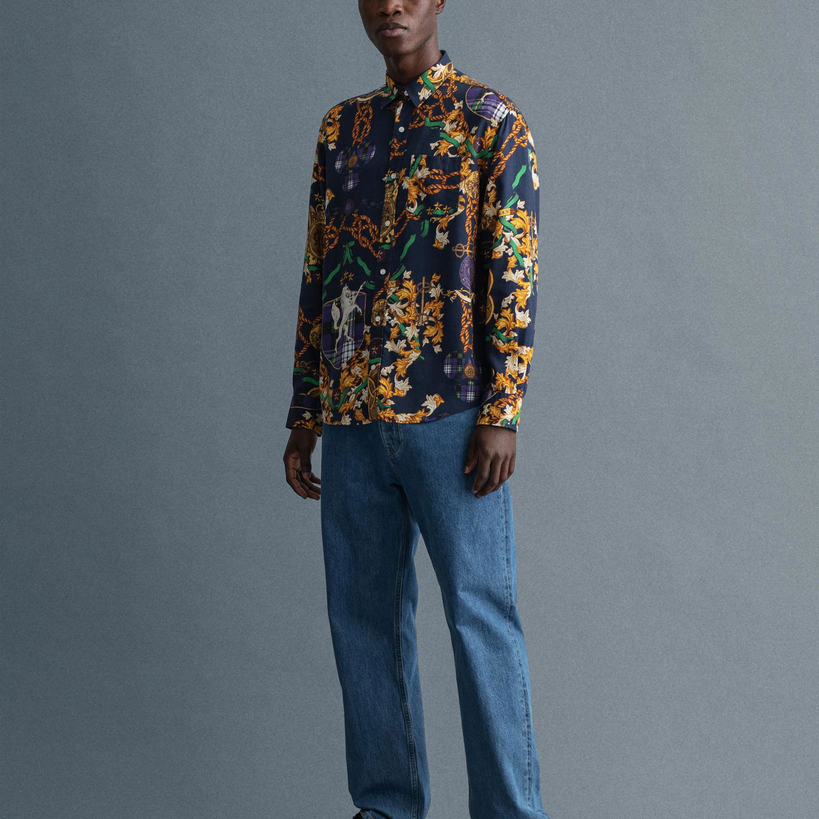 Gant Erkek Mavi Relaxed Fit Jean Pantolon