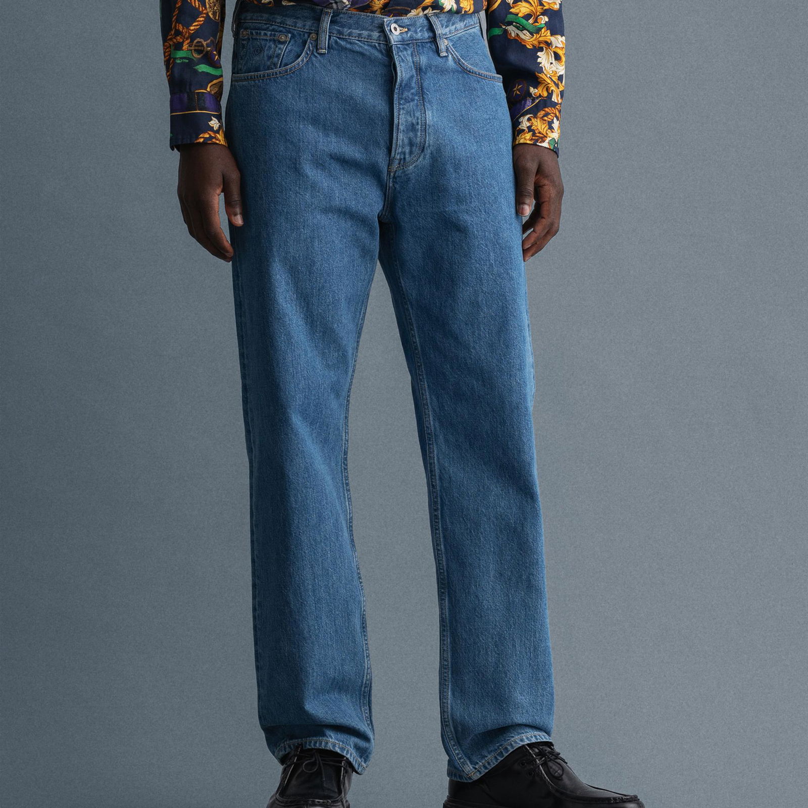 Gant Erkek Mavi Relaxed Fit Jean Pantolon