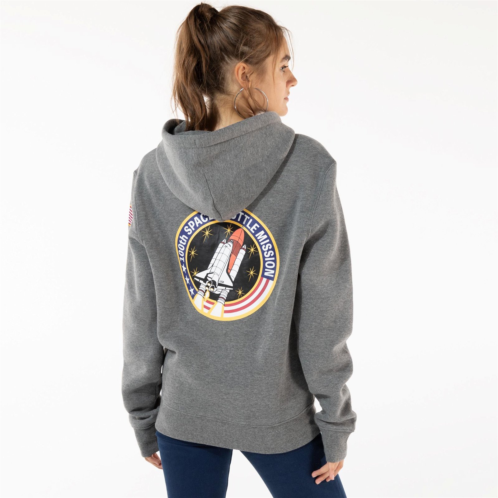 Alpha Industries Space Shuttle Hoodie Unisex Gri Sweatshirt
