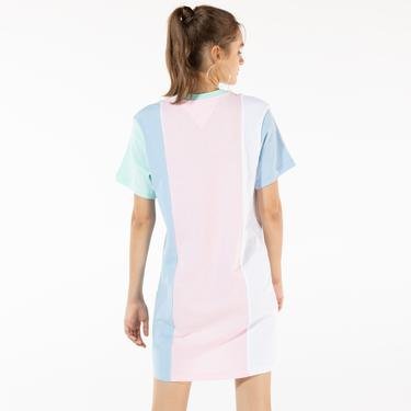  Tommy Hilfiger Color Block Kadın Pembe Elbise