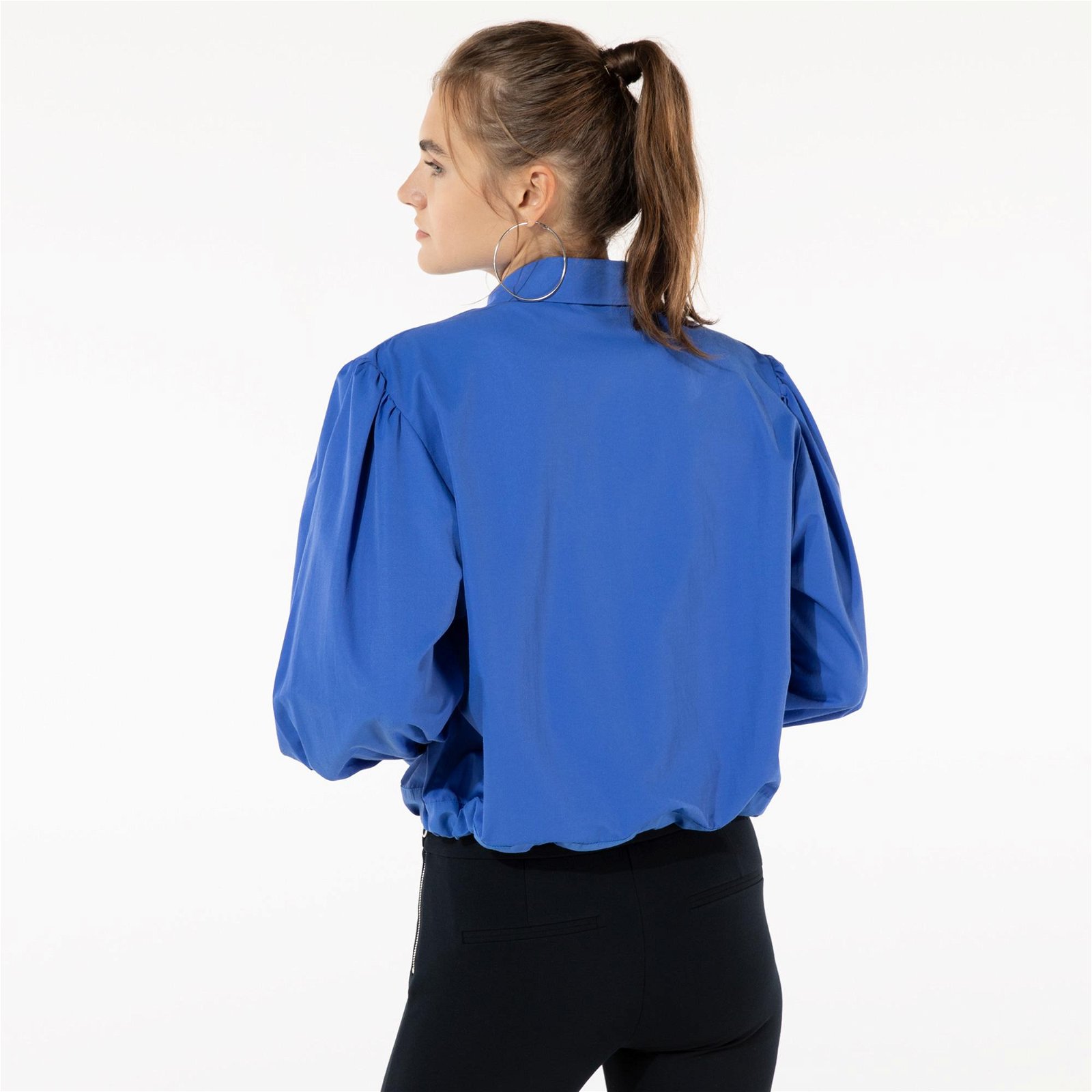 MISOLE Kadın Mavi Oversize Gömlek