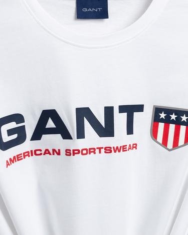  GANT Erkek Beyaz Baskılı Regular Fit T-shirt