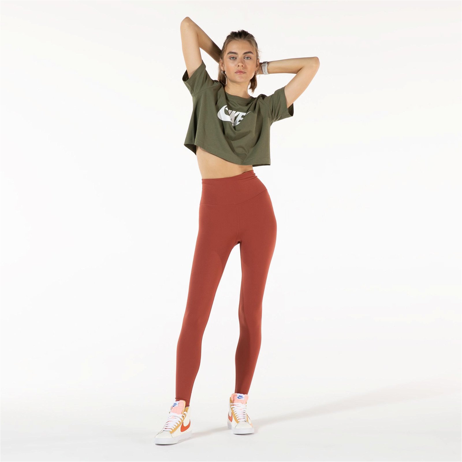  Nike The Yoga Luxe 7/8 Kadın Kırmızı Tayt