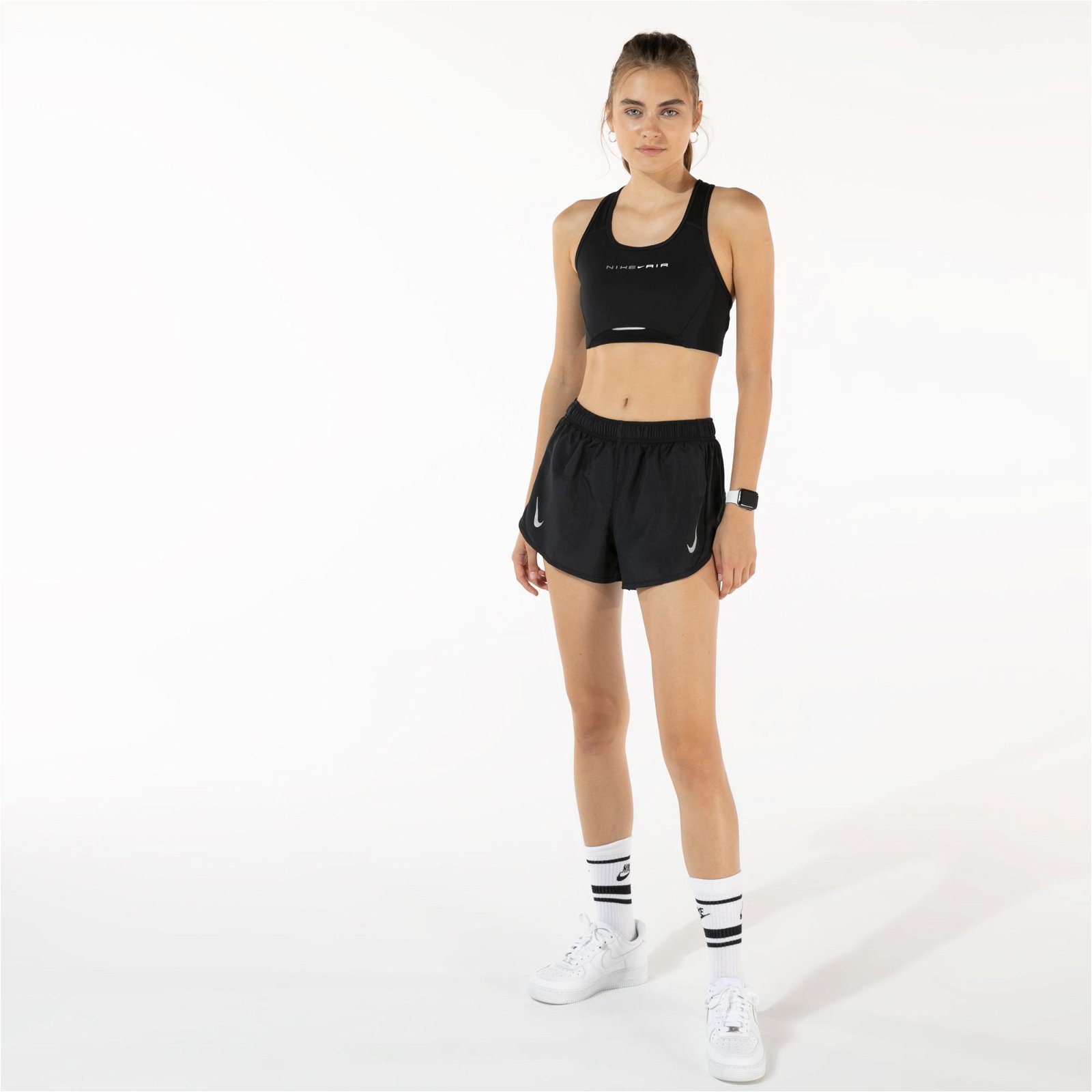 Nike Air Dri-Fit Swoosh Reflective Kadın Siyah Bra