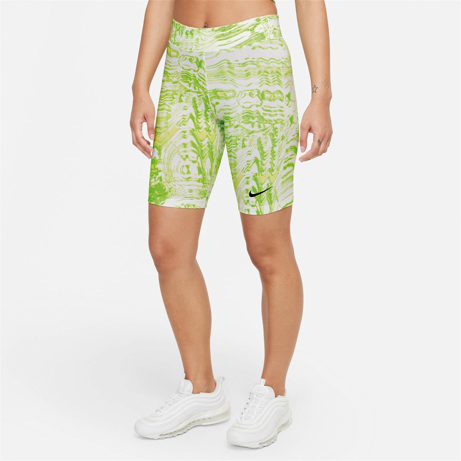 Nike Sportswear Essential Aop Print Kadın Yeşil Şort