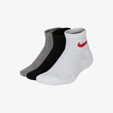  Nike Everyday Cush Ankle 3'lü Siyah/Gri/Beyaz Çorap