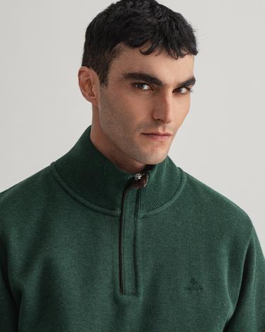  GANT Erkek Yeşil Regular Fit Yarım Fermuarlı Sweatshirt