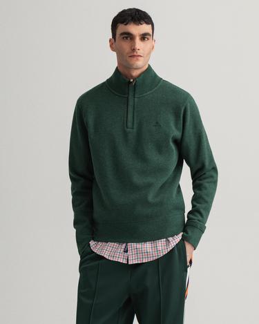  GANT Erkek Yeşil Regular Fit Yarım Fermuarlı Sweatshirt