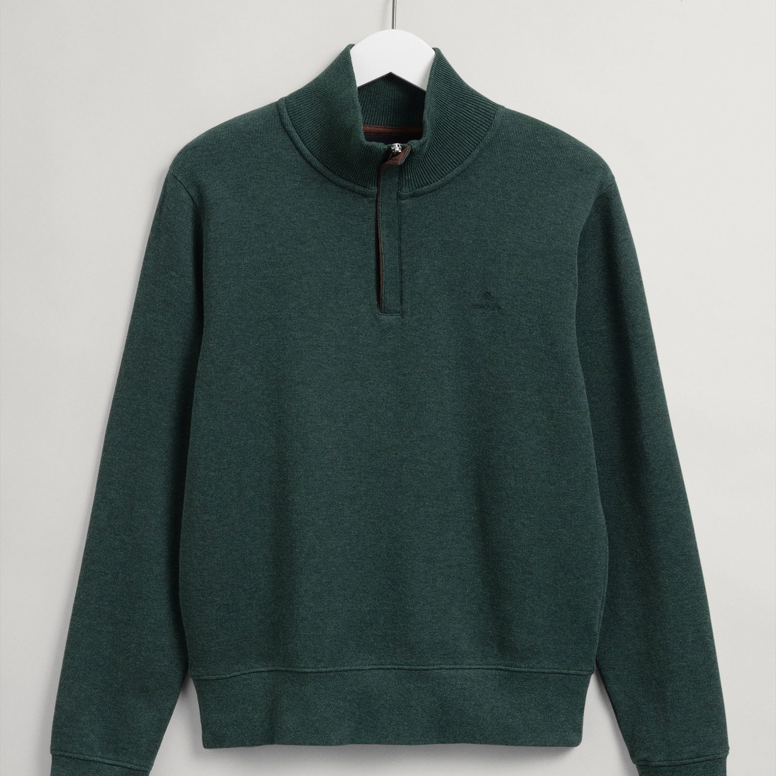 GANT Erkek Yeşil Regular Fit Yarım Fermuarlı Sweatshirt