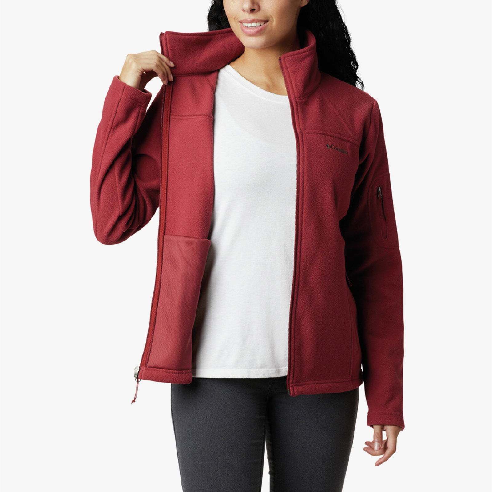 Columbia Fast Trek II Kadın Kırmızı Fermuarlı Polar Ceket
