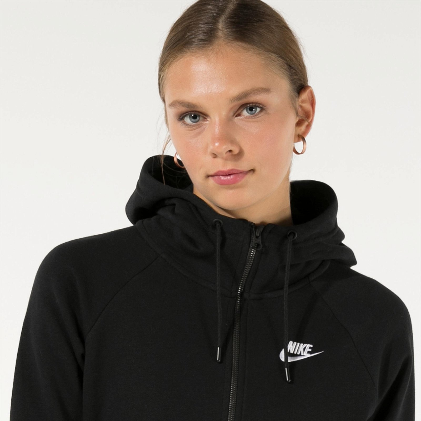 Nike Sportswear Essential FZ Kadın Siyah Sweatshirt