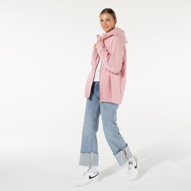  Nike Sportswear Essential Flc Full-Zip Hdy Plus Kadın Kırmızı/Pembe Sweatshirt