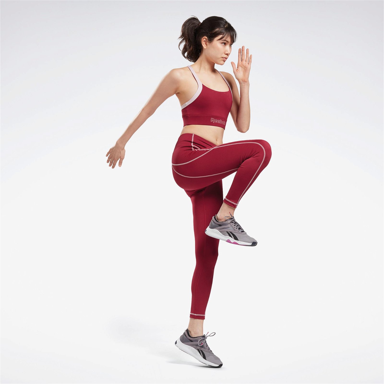 Reebok Workout Ready Big Logo Kadın Kırmızı Tayt