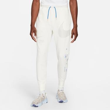  Nike Sportswear Swoosh Semi-Brussed-Back Erkek Beyaz Eşofman Altı