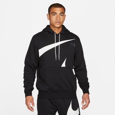  Nike Sportswear Swoosh Pullover Semi-Brussed-Back Erkek Siyah Sweatshirt