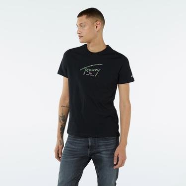  Tommy Jeans Linear Logo Erkek Siyah T-Shirt