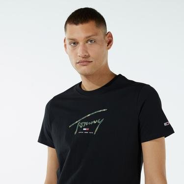  Tommy Jeans Linear Logo Erkek Siyah T-Shirt