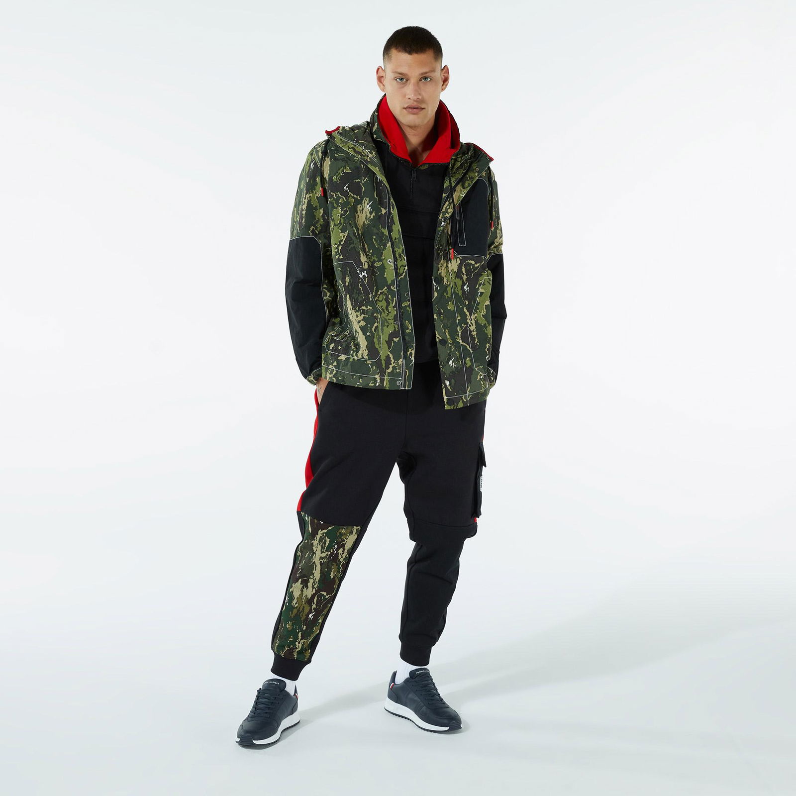 Tommy Jeans Panel Camo Windbreaker Erkek Kamuflaj Mont