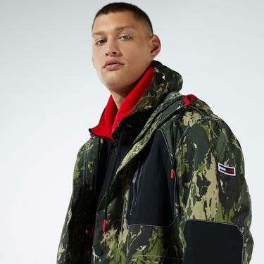  Tommy Jeans Panel Camo Windbreaker Erkek Kamuflaj Mont