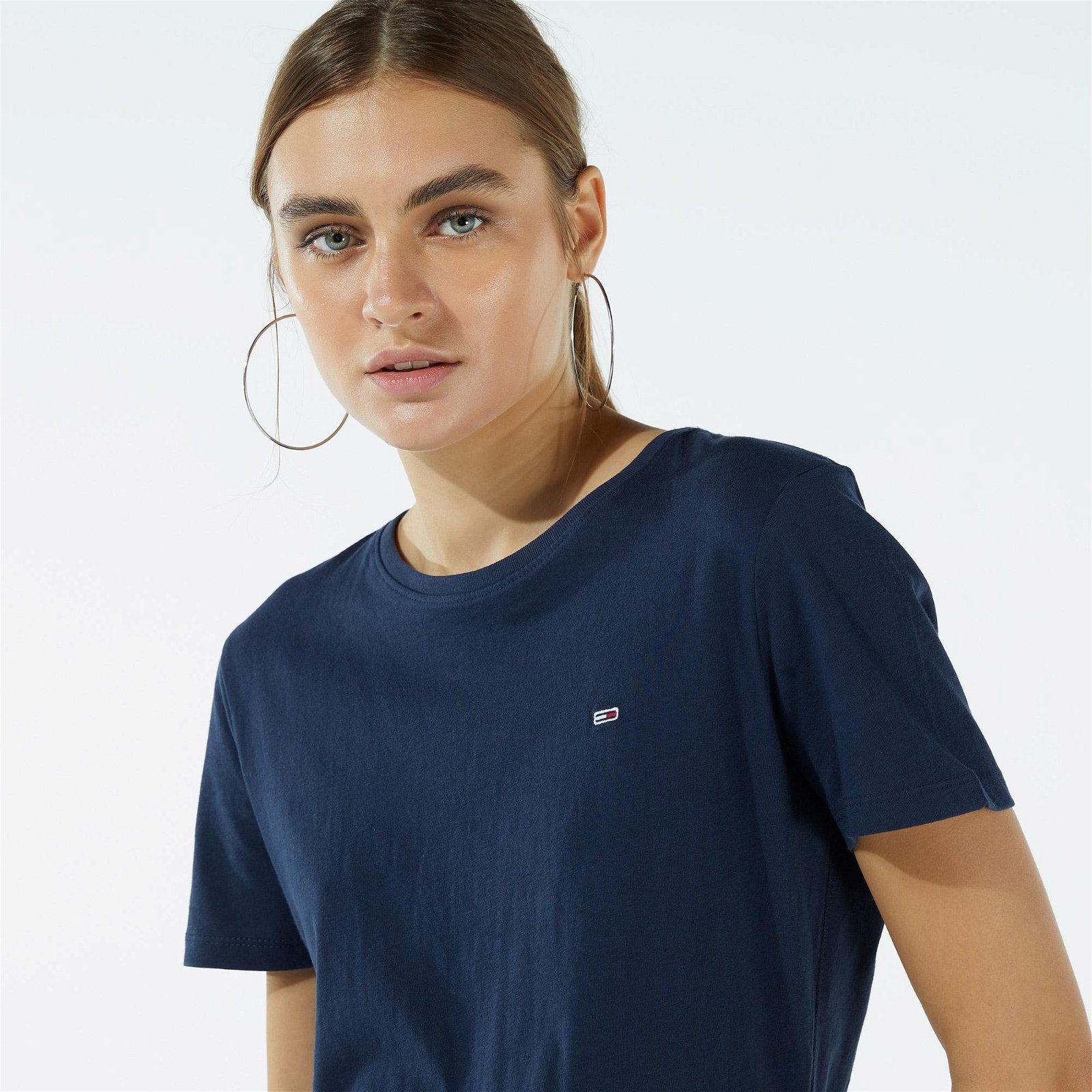 Tommy Jeans Soft Jersey Kadın Mavi T-Shirt