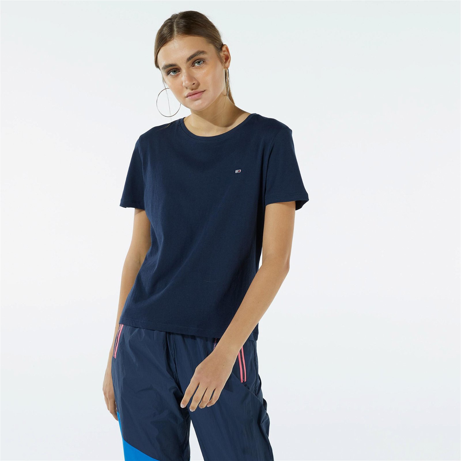 Tommy Jeans Soft Jersey Kadın Mavi T-Shirt