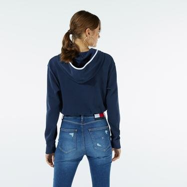  Tommy Jeans Crop Timeless 1 Kadın Mavi Sweatshirt